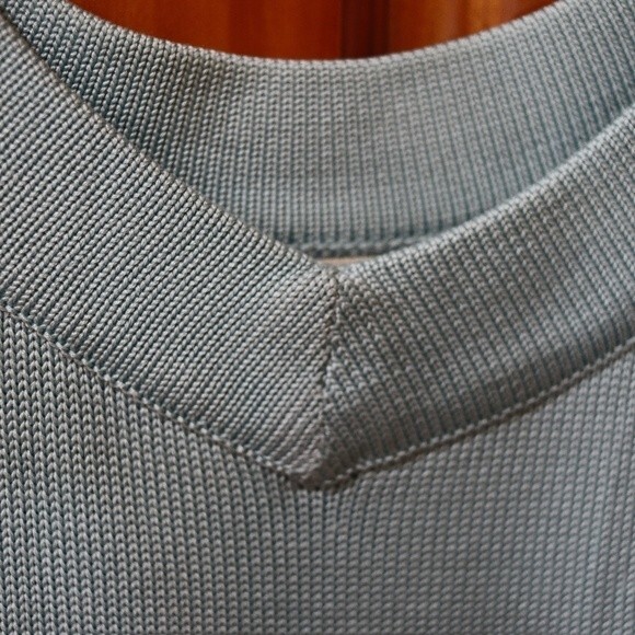 Barry Bricken Blue Knit Tank Top Vintage 100% Silk LG - Picture 3 of 7